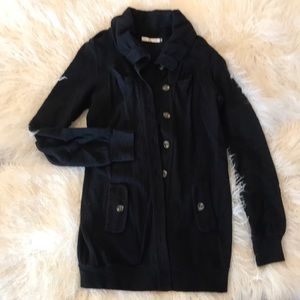 Heavy knit button down Blk cardigan